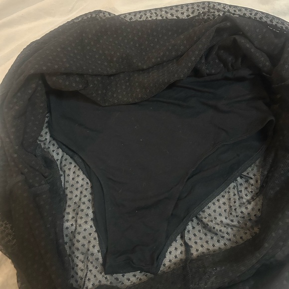 ASOS Miss Selfridge Sheer Swiss Dot Brief Maxi Skirt Black Size 6 - Picture 4 of 8